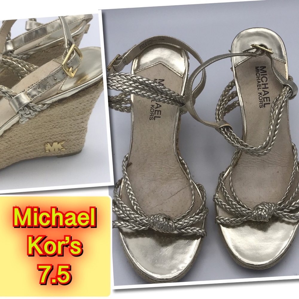 Michael Kor’s Gold Wedge super Cute shoe 7.5